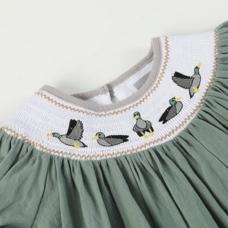 St Patrick Dress 2025 Green Duck Dress Wholesale Smocked Clothing