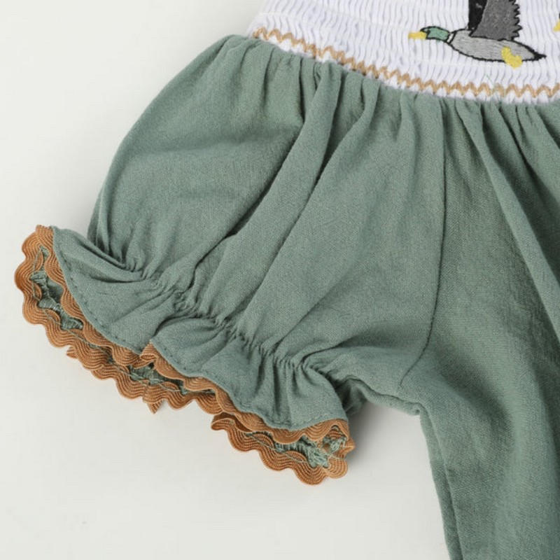 St Patrick Dress 2025 Green Duck Dress Wholesale Smocked Clothing