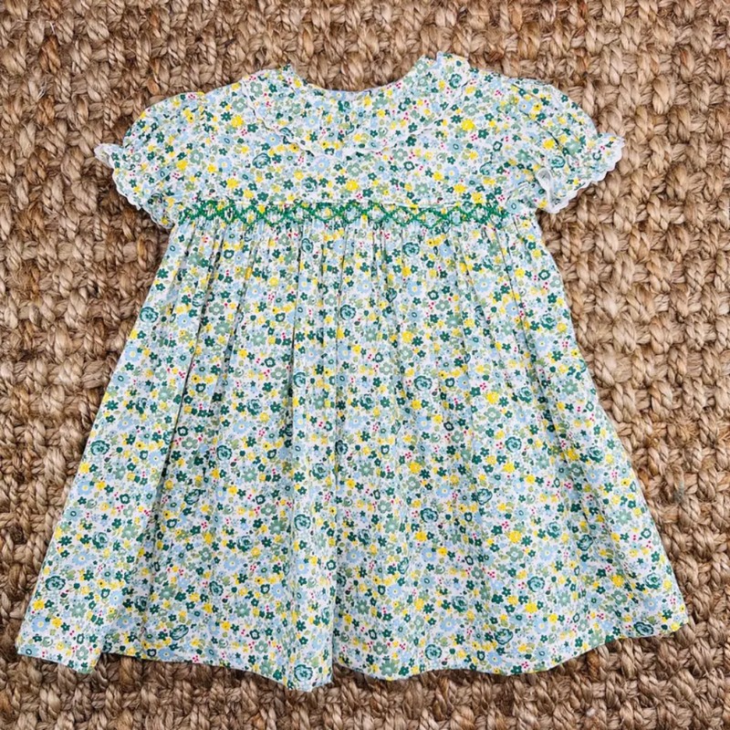 St Patrick Dress 2025 Green Floral Dress Wholesale Smocked Clothing