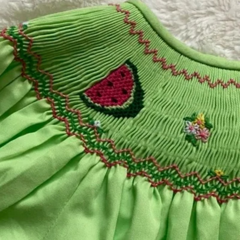 St Patrick Dress 2025 Green Watermelon Dress Wholesale Smocked Clothing
