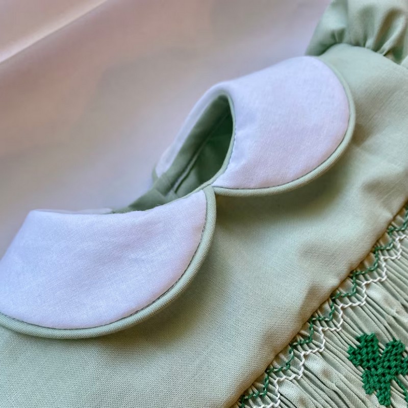 St Patrick Dress 2026 Seafoam Green Clover Dress Wholesale Smocked Clothing