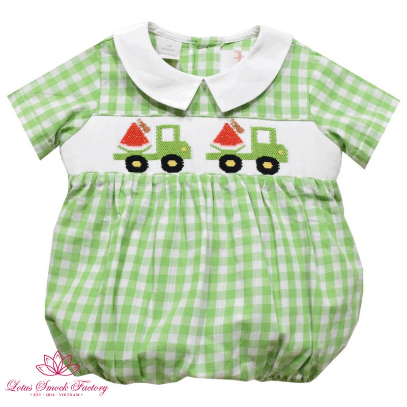 St Patrick Dress 2025 Truck Watermelon Dress Wholesale Smocked Clothing