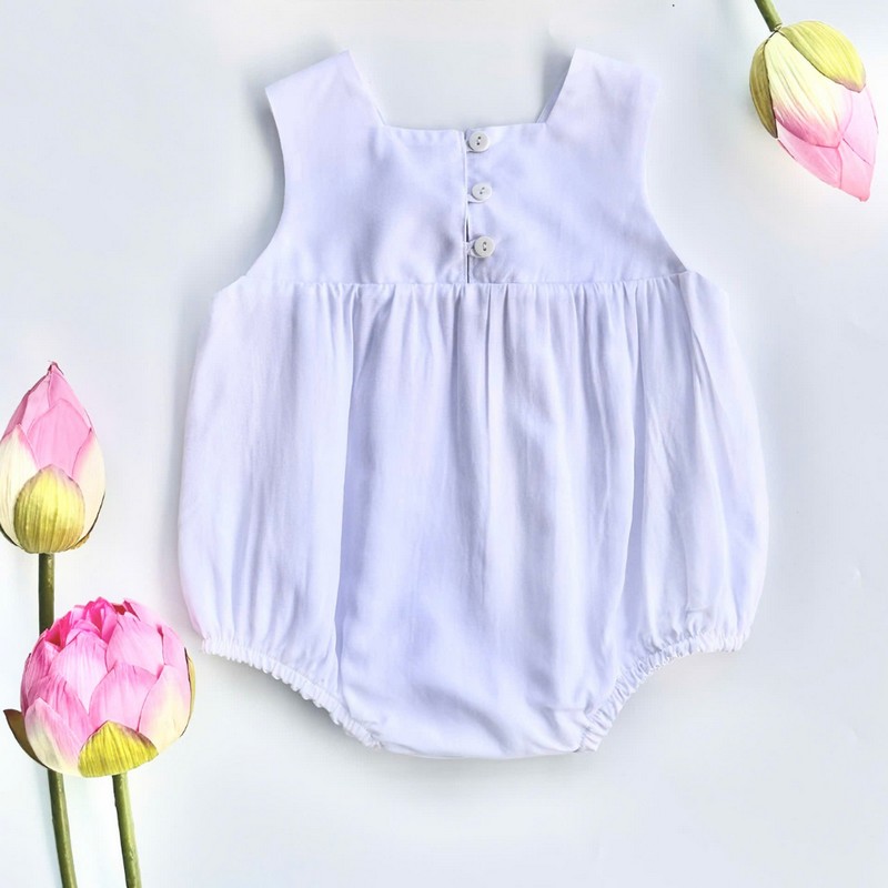 White Bubble with Embroidered Butterflies Wholesale Kid Clothing