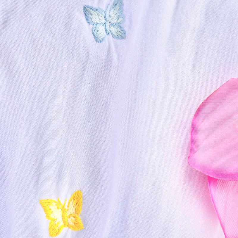 White Bubble with Embroidered Butterflies Wholesale Kid Clothing