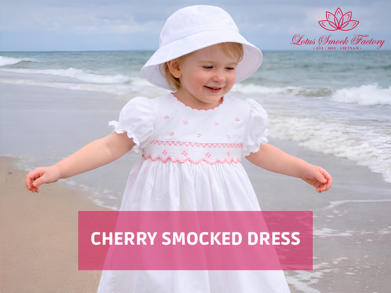 cherry smocked dress