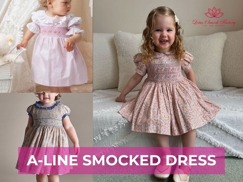 a-line smocked fress