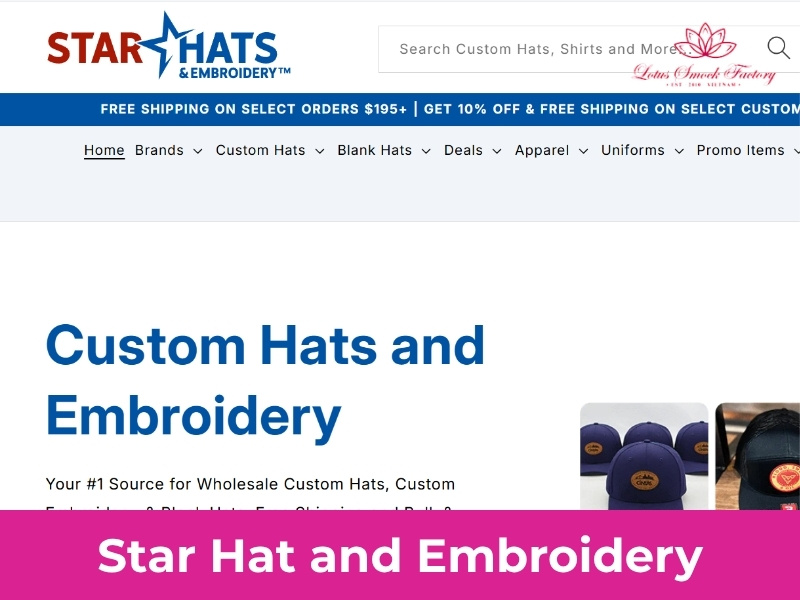Custom hat embroidery wholesale
