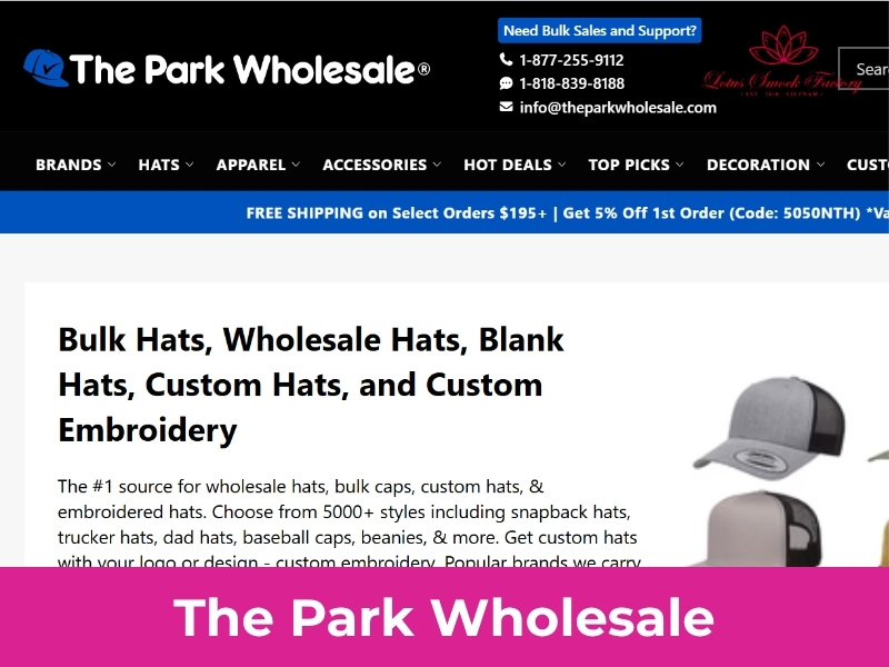 Custom hat embroidery wholesale