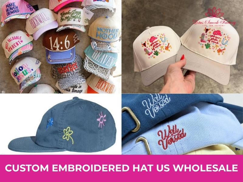 Custom hat embroidery wholesale