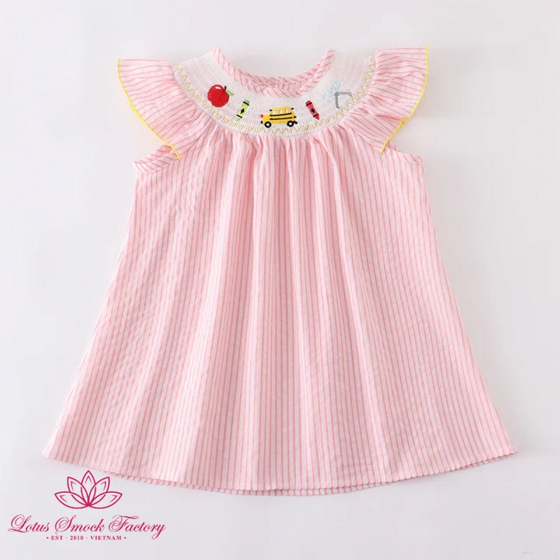 Back to School Outfit 2026 School Supplies Smocked Dress Wholesale Smocked Clothing