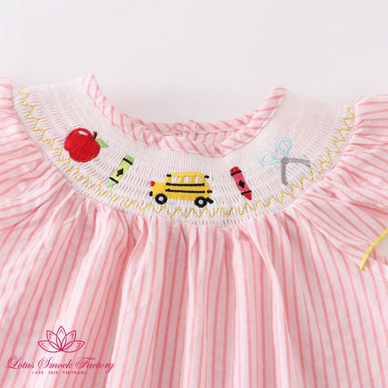 Back to School Outfit 2026 School Supplies Smocked Dress Wholesale Smocked Clothing