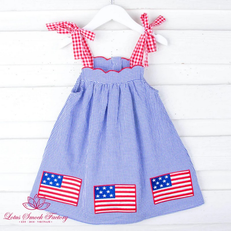 Fourth of July Outfit 2026 American Flag Dress Wholesale Smock Clothing