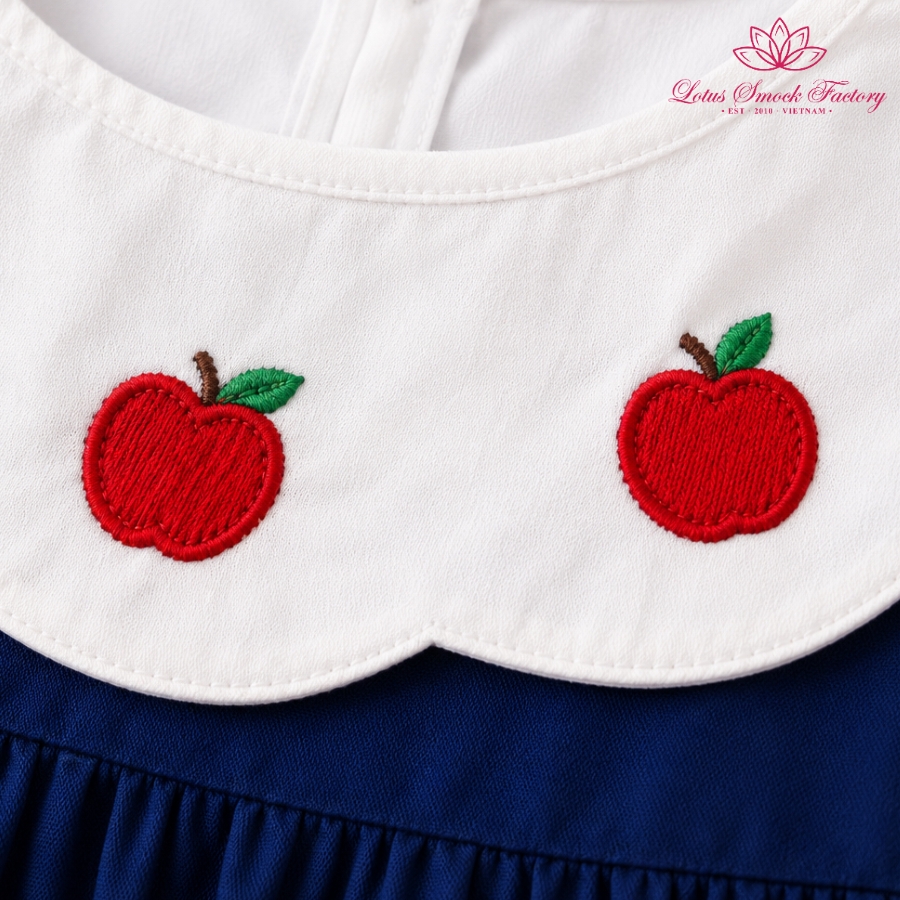 Apple Embroidered Dress Wholesale Smocked Clothing