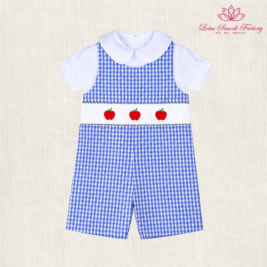 Apple Smocked Shortall Wholesale Smocked Clothing