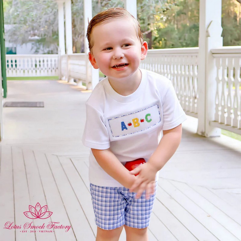 Back to School Outfit 2026 ABC Smocked Set Wholesale Smocked Clothing