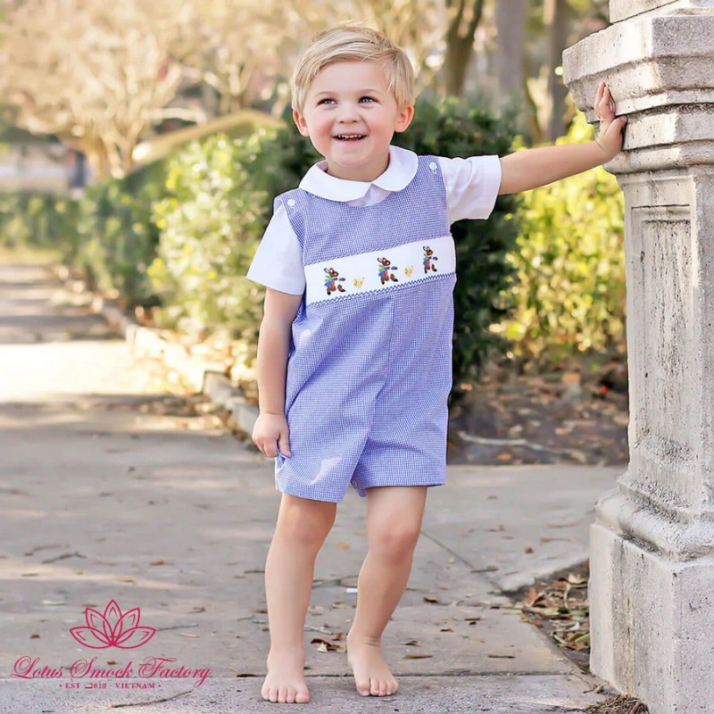 Back to School Outfit 2026 Apple Smocked Shortall Wholesale Smocked Clothing