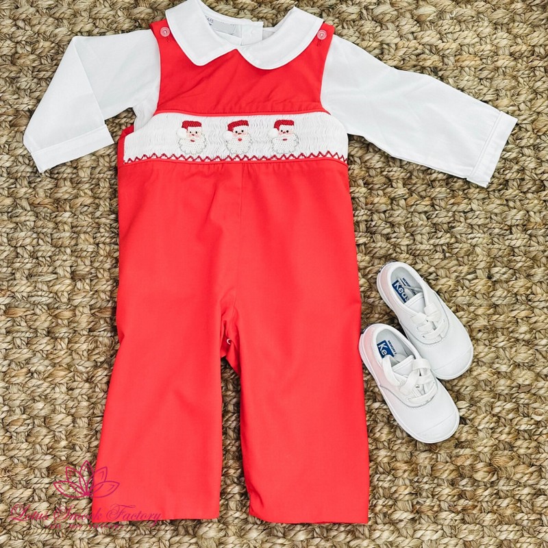 Christmas Outfit 2025 Santa Claus Smocked Longall Wholesale Smocked Clothing
