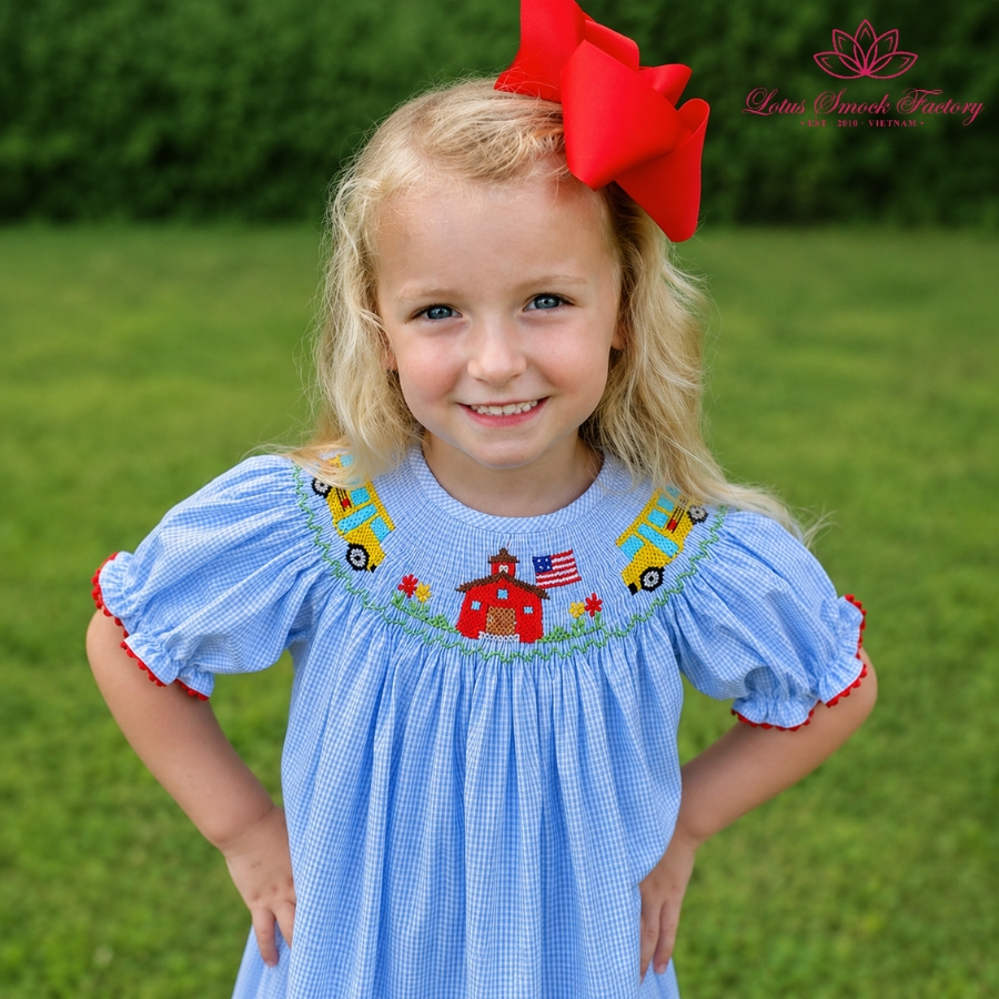 School Bus Dress Wholesale Smocked Clothing