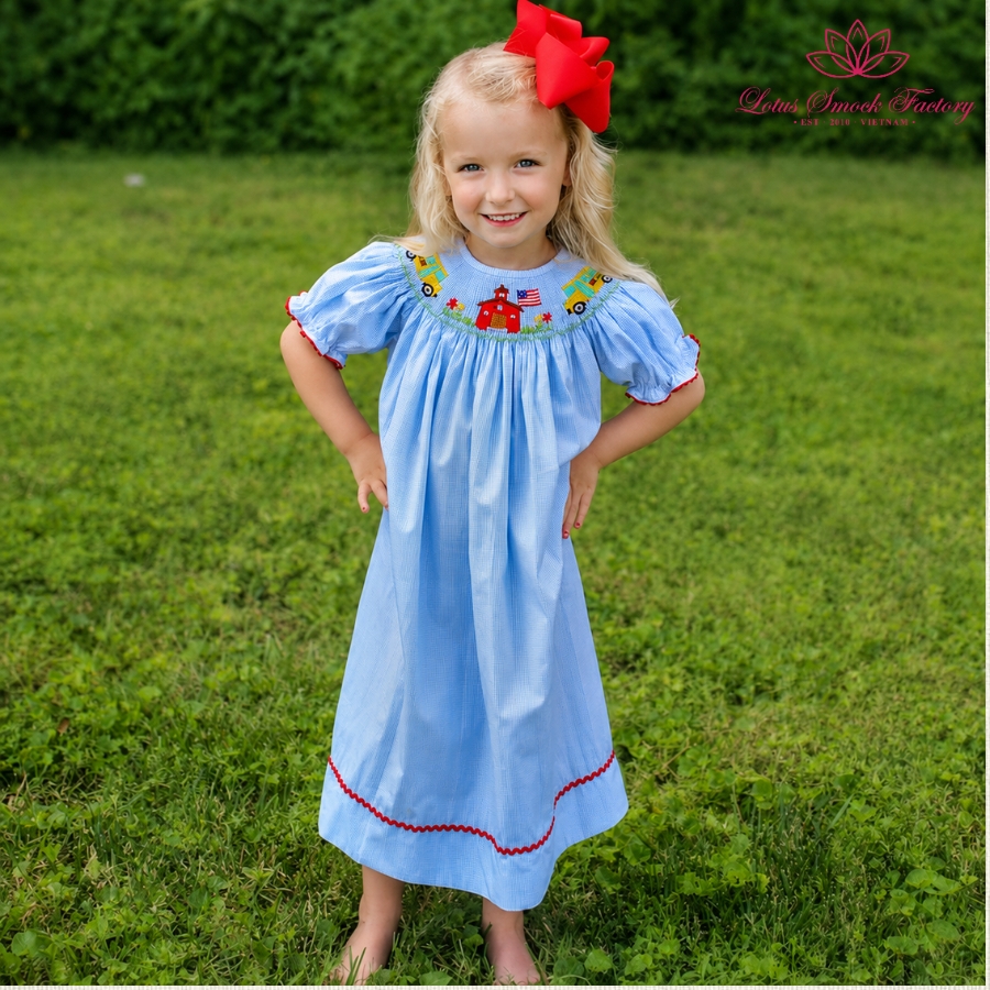 School Bus Dress Wholesale Smocked Clothing