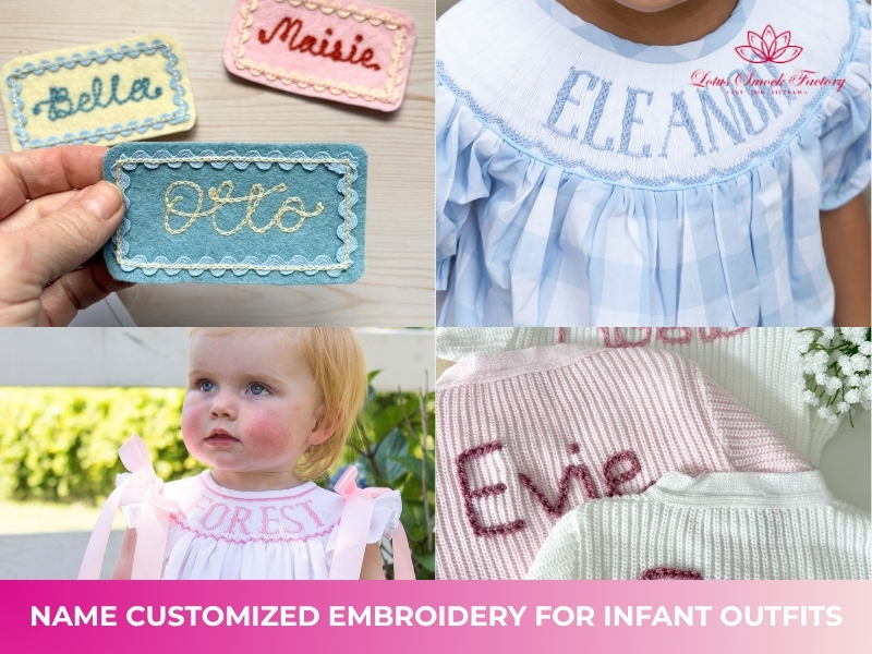 NAME CUSTOMIZED EMBROIDERY FOR INFANT OUTFITS