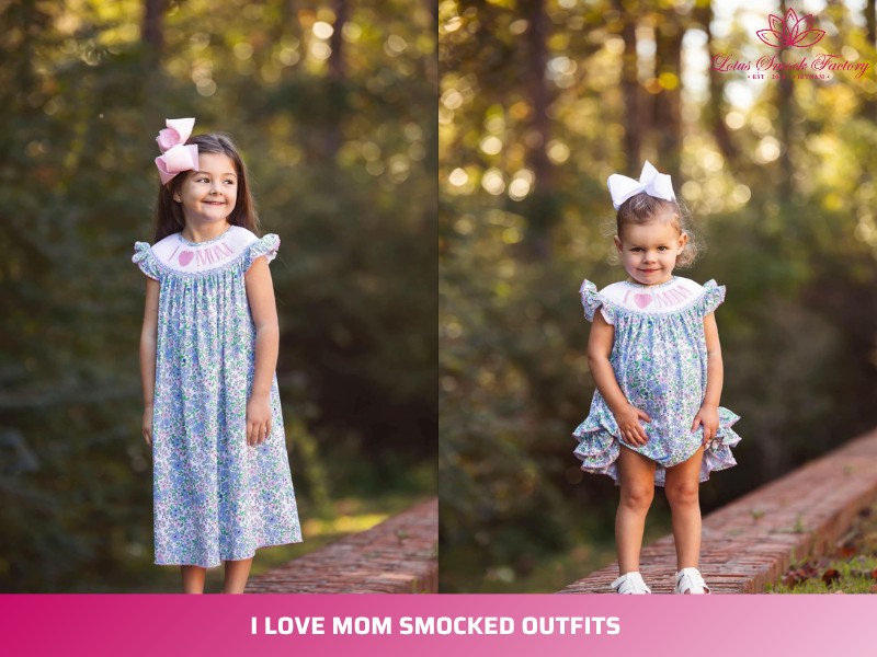 I Love Mom smocked outfit