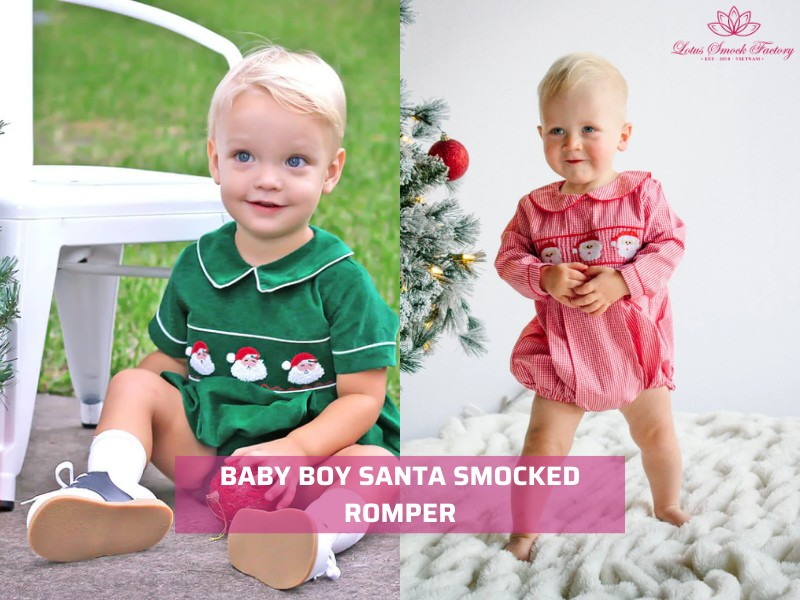 christmas smocked romper