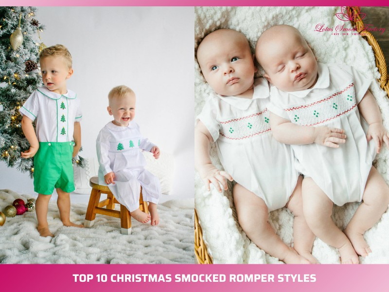 christmas smocked romper