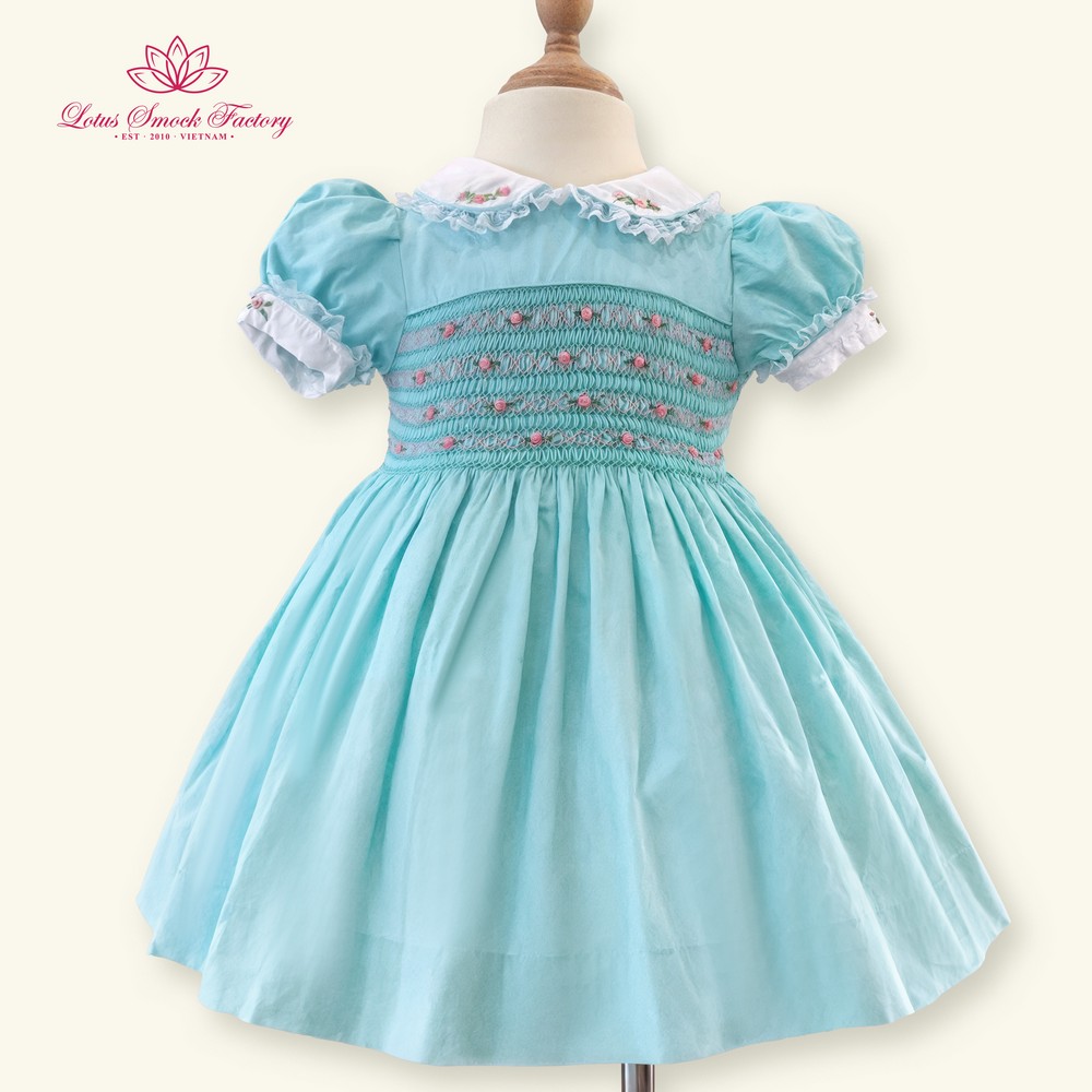 Royal Light Blue Smocked Dress Wholesale Smocked Clothing