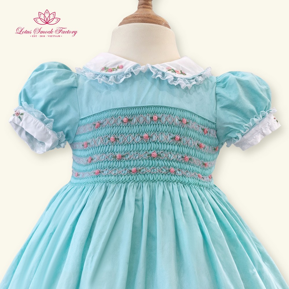 Royal Light Blue Smocked Dress Wholesale Smocked Clothing