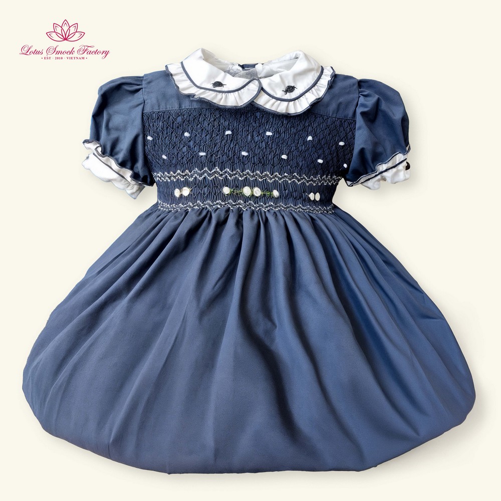 Royal Navy Smocked Dress Wholesale Smocked Clothing