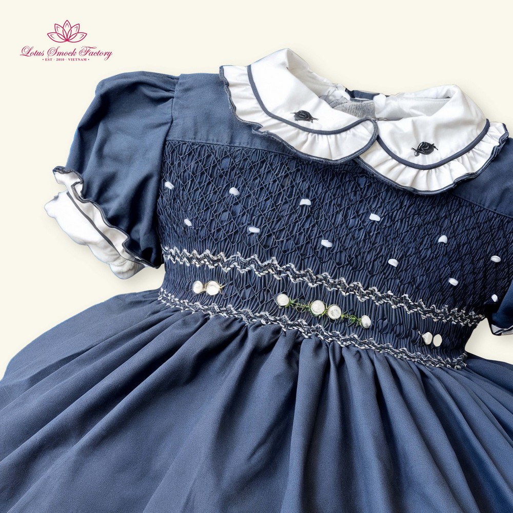 Royal Navy Smocked Dress Wholesale Smocked Clothing