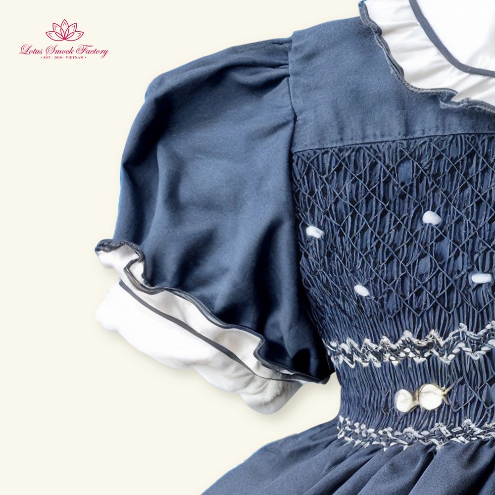 Royal Navy Smocked Dress Wholesale Smocked Clothing