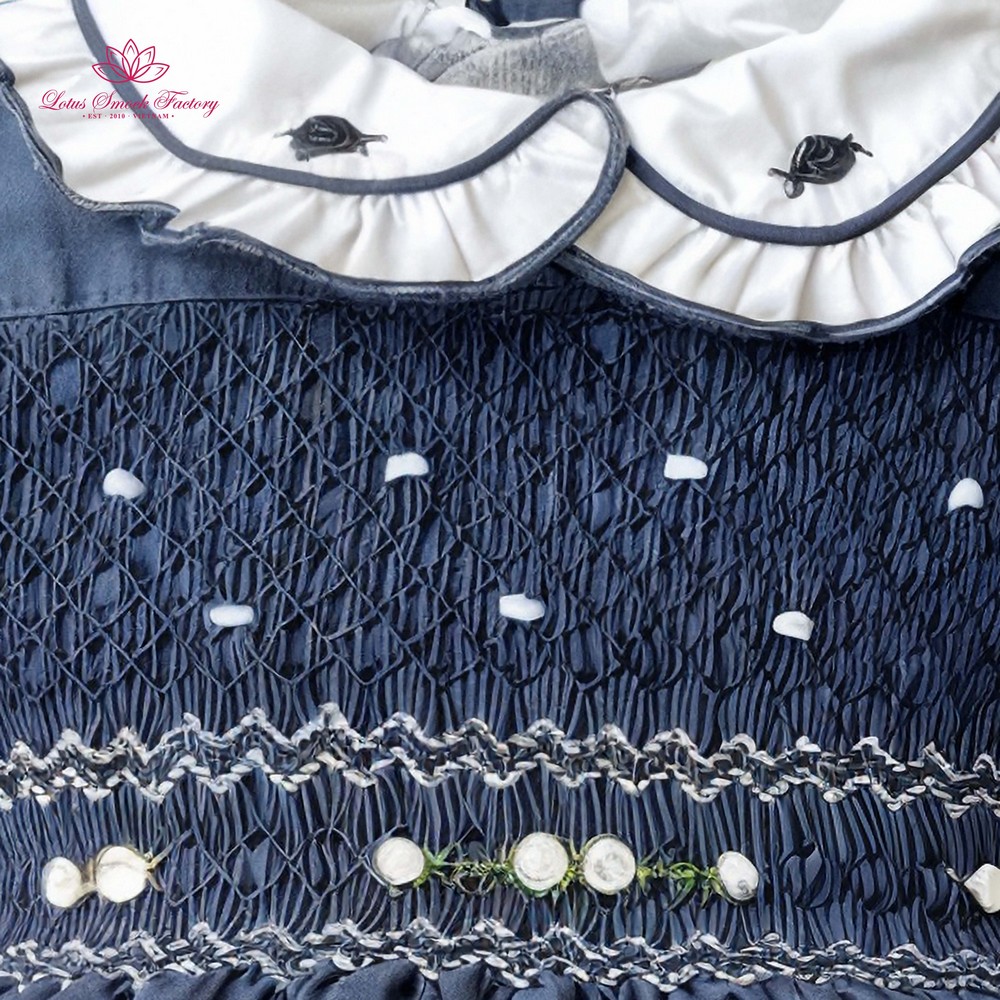 Royal Navy Smocked Dress Wholesale Smocked Clothing