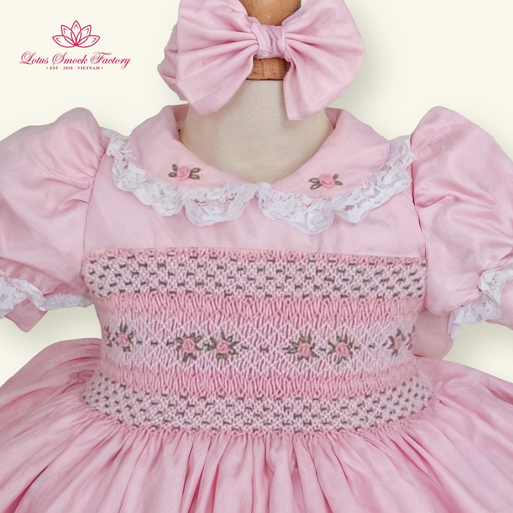 Royal Pink Smocked Dress Wholesale Smocked Clothing