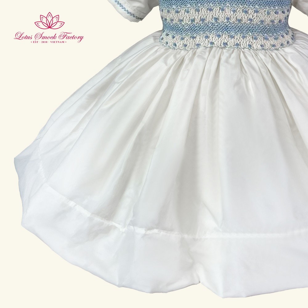 Royal White Smocked Dress Wholesale Smocked Clothing