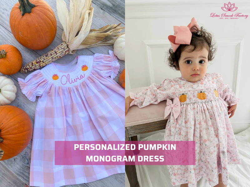 smocked pumpkin dress
