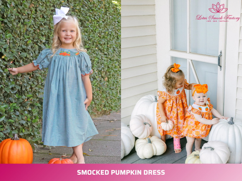 smocked pumpkin dress