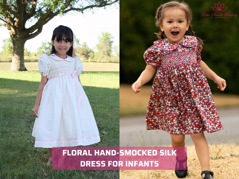 silk smocked dresses for infants