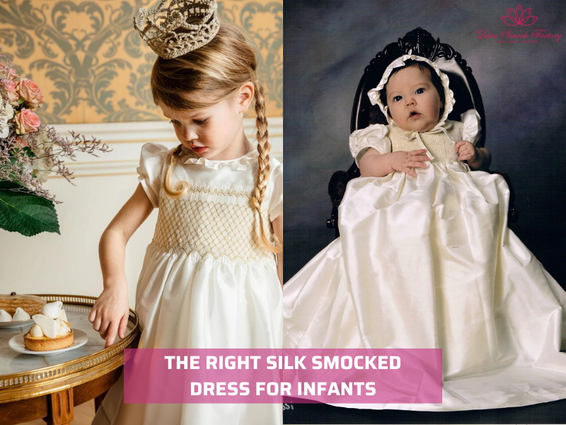 silk smocked dresses for infants
