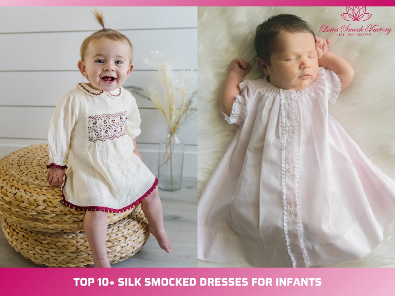 silk smocked dresses for infants