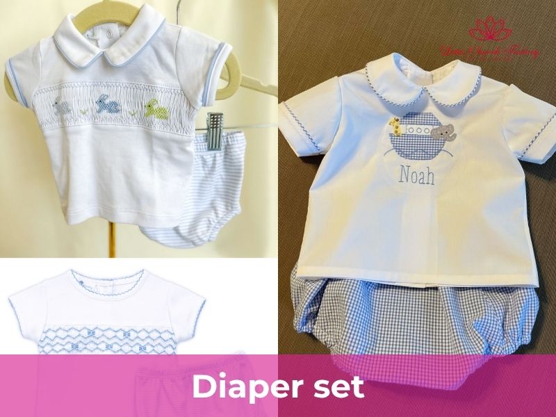Smocked Diaper sets for boys