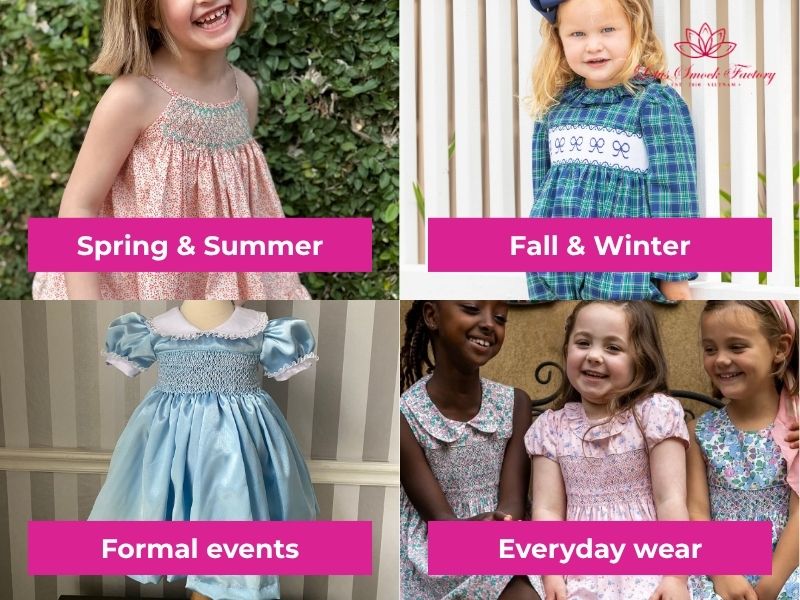 Choose smocked styles by seasons or occasions