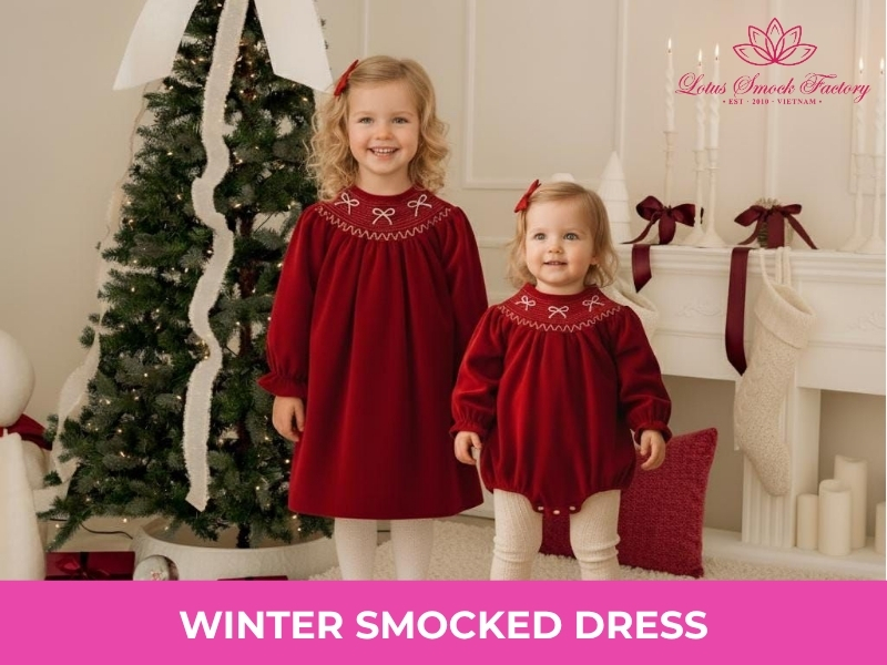winter smocked dress