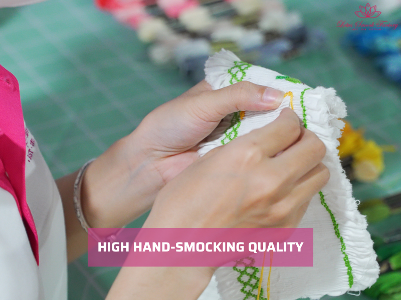 Every handmade seasonal smocked dress from Lotus Smock is crafted by skilled Vietnamese artisans