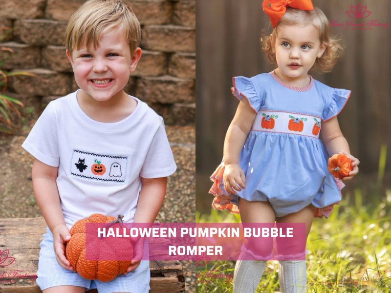Halloween pumpkin bubble romper