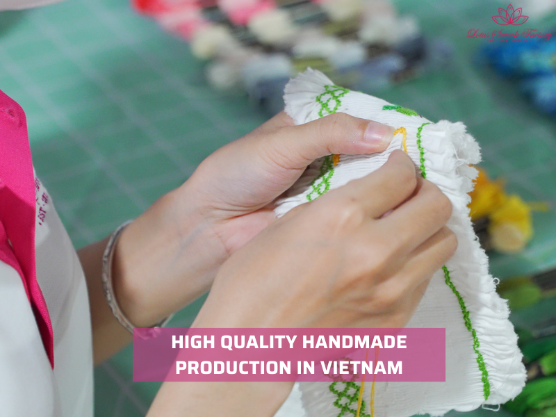 Lotus Smock works with trained artisans who sew each garment by hand