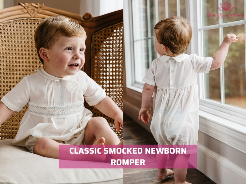 newborn smocked romper
