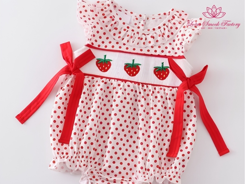 strawberry smocked bubble