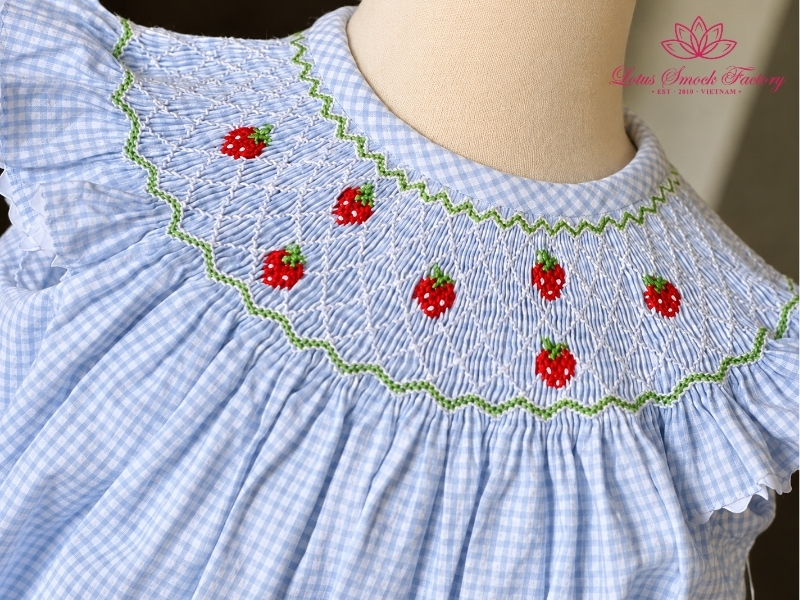 strawberry smocked bubble