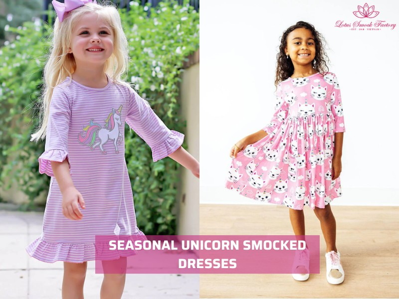 unicorn smocked dress